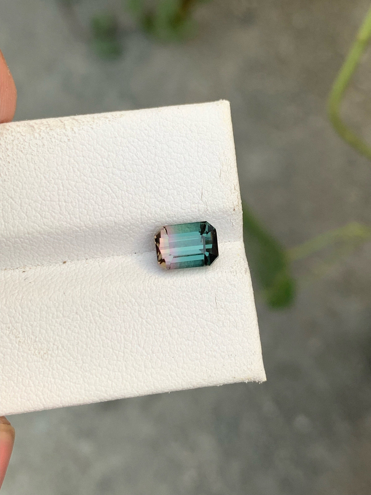 Bi-Color Tourmaline Loose Gemstone: Emerald Cut, 1.40 CT
