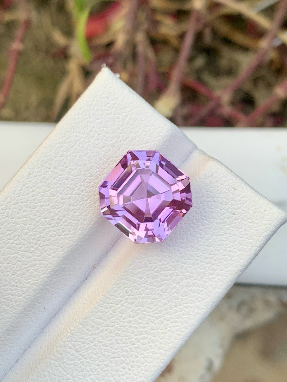Lilac Kunzite Stone For Jewelry, Faceted Pink Kunzite Gemstone, 8.45 CT