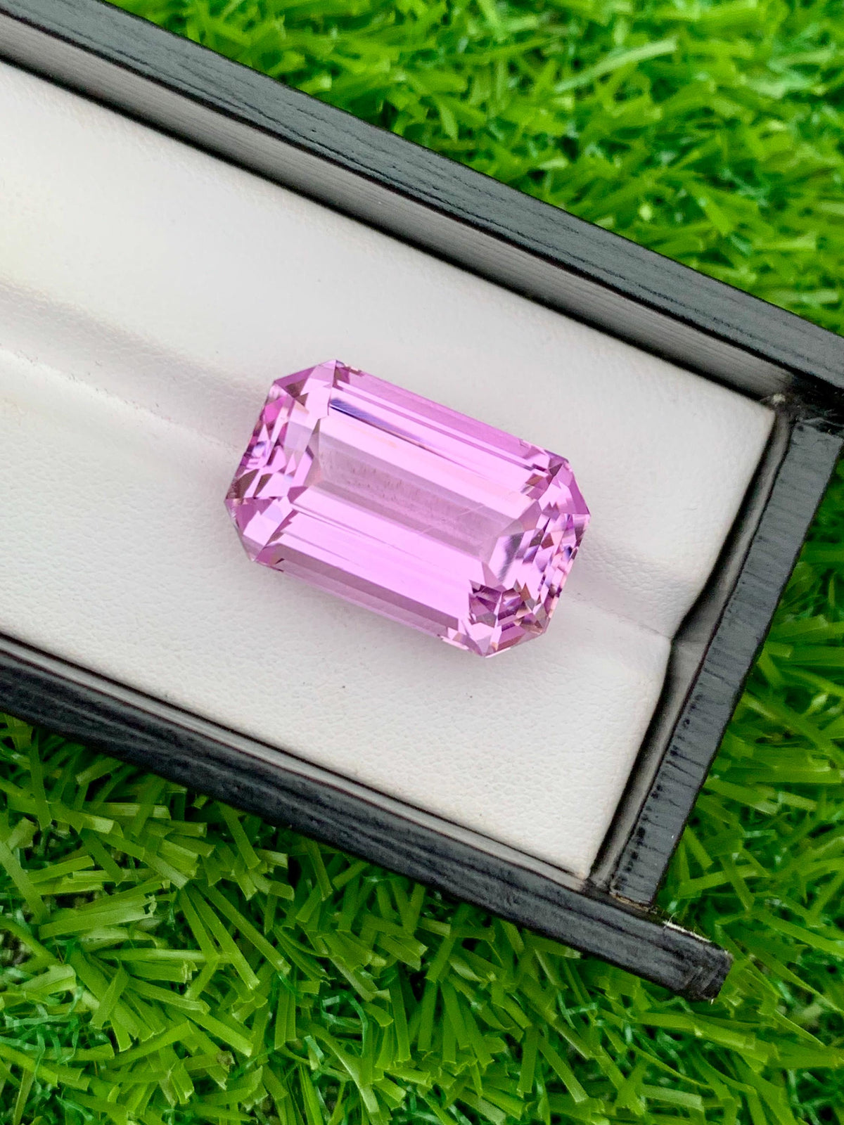 37.10 Carat Deep Pink Kunzite Gemstone: Emerald Cut, VSS Clarity
