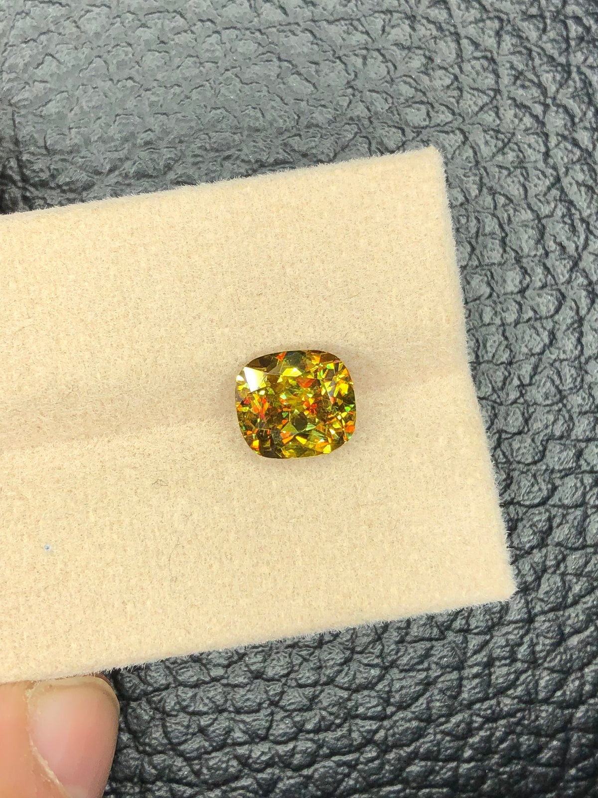 Green Sphene Gemstone: 2.45 CT Cushion Cut Jewelry Stone