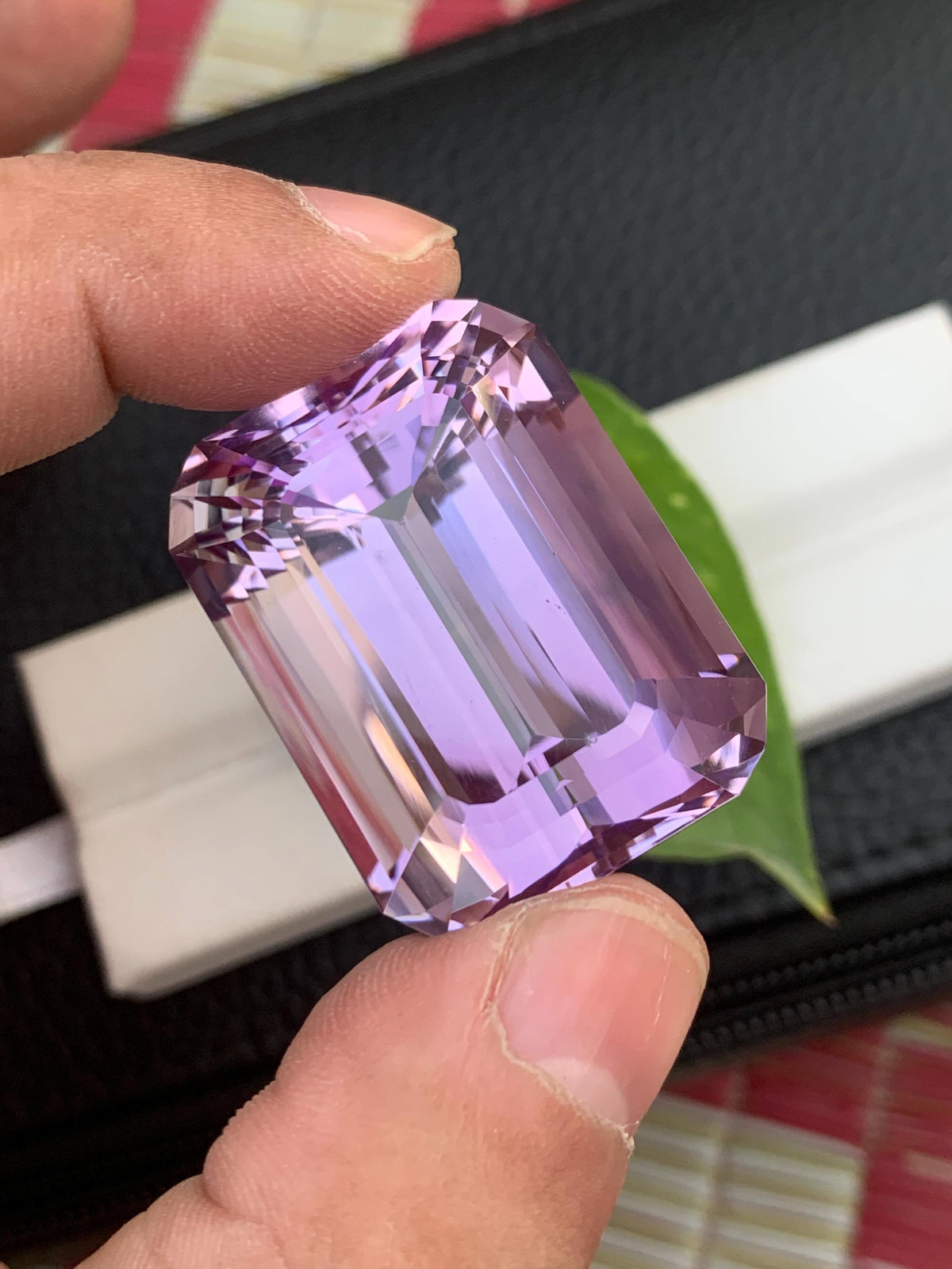 135.10 CT Faceted Pink Kunzite Gemstone: Emerald Cut Loose Stone