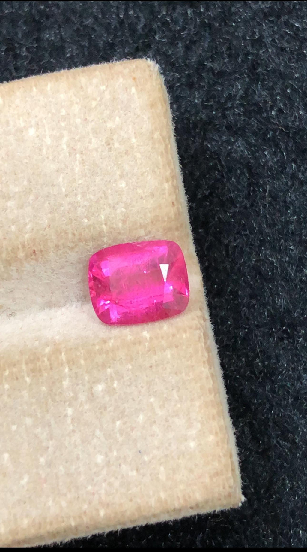 Rubellite Tourmaline 1.05ct Cushion Cut Gemstone Vivid Neon Pink from Afghanistan