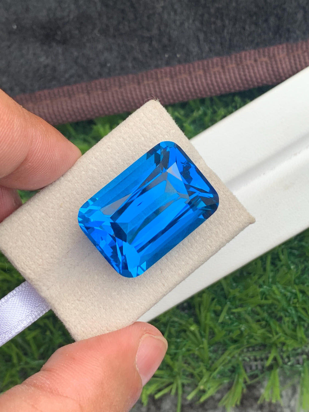 Electric Blue Topaz Gemstone: 49.50 CT Cushion Cut, Loupe Clean