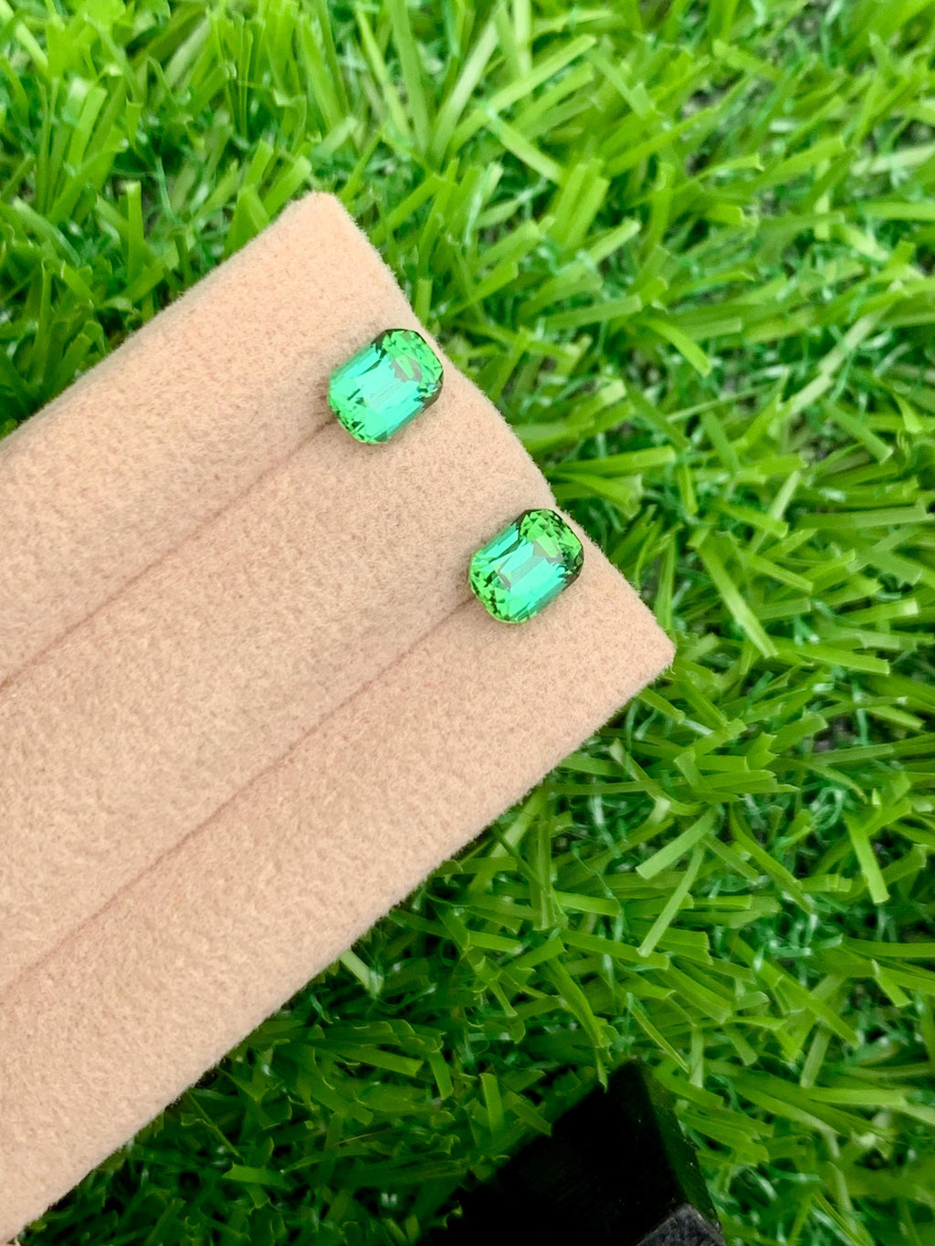 Blue Green Tourmaline Stone Pair: Cushion Cut Gemstones, 2.10 CT