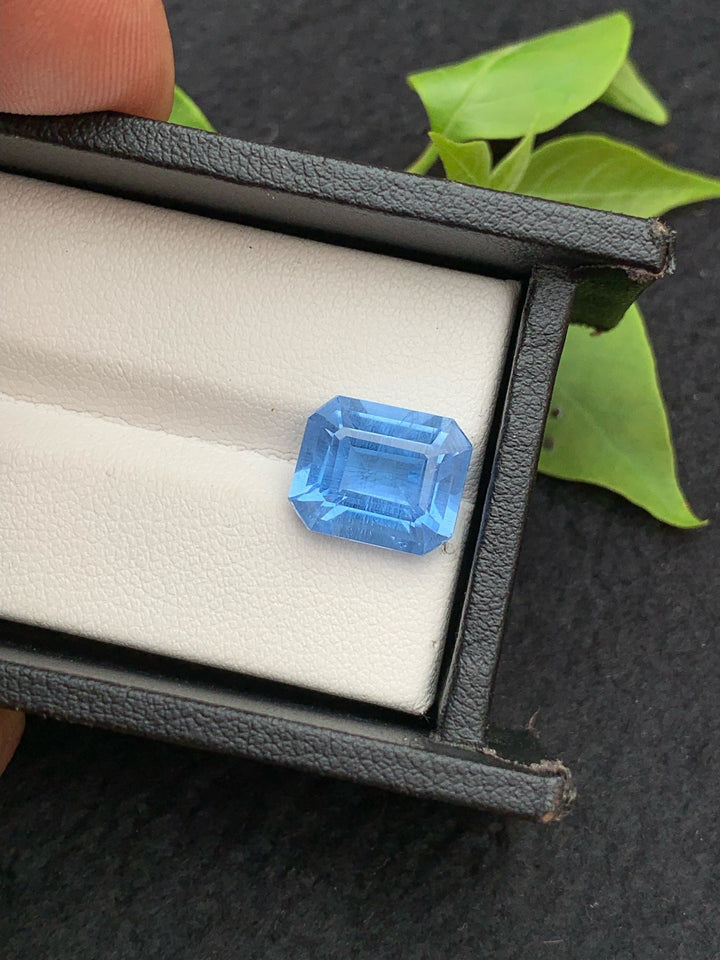 Emerald Cut Aquamarine Gemstone: Deep Sea Color, 5.40 Carats