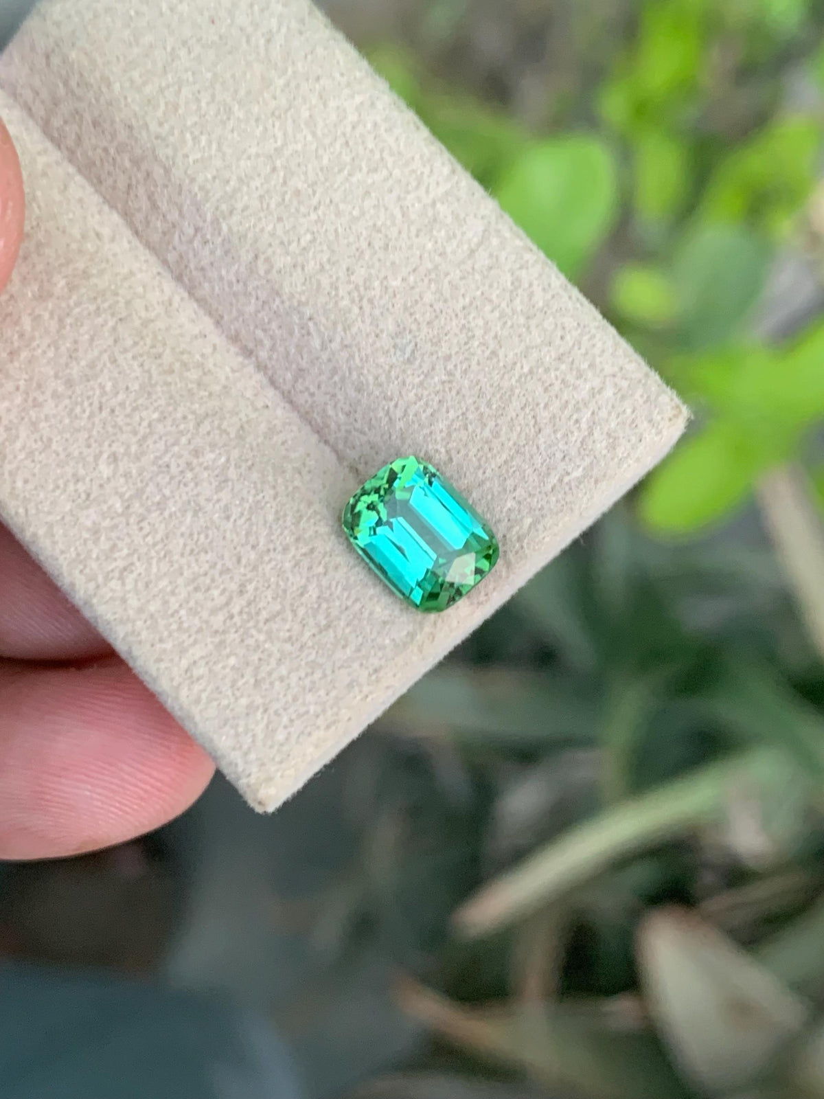 2.10 CT Natural Bluish Green Tourmaline Gemstone: Cushion Cut Stone