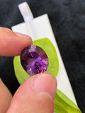 Natural Faceted Amethyst Gemstone: Purple Oval Loose Stone, 12.75 CT