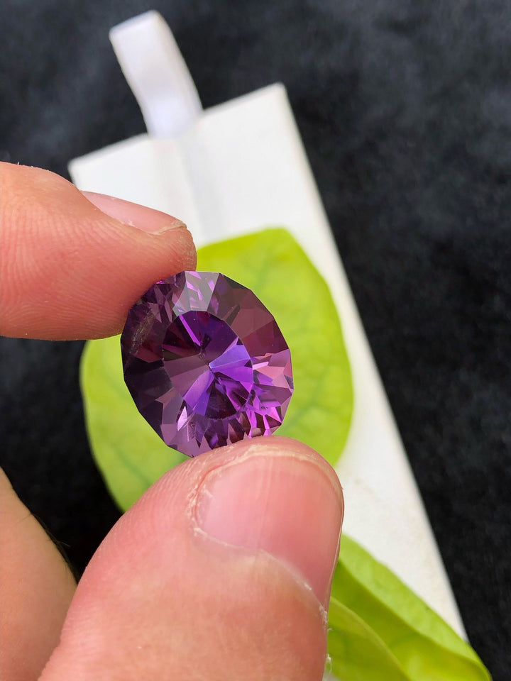 Natural Faceted Amethyst Gemstone: Purple Oval Loose Stone, 12.75 CT