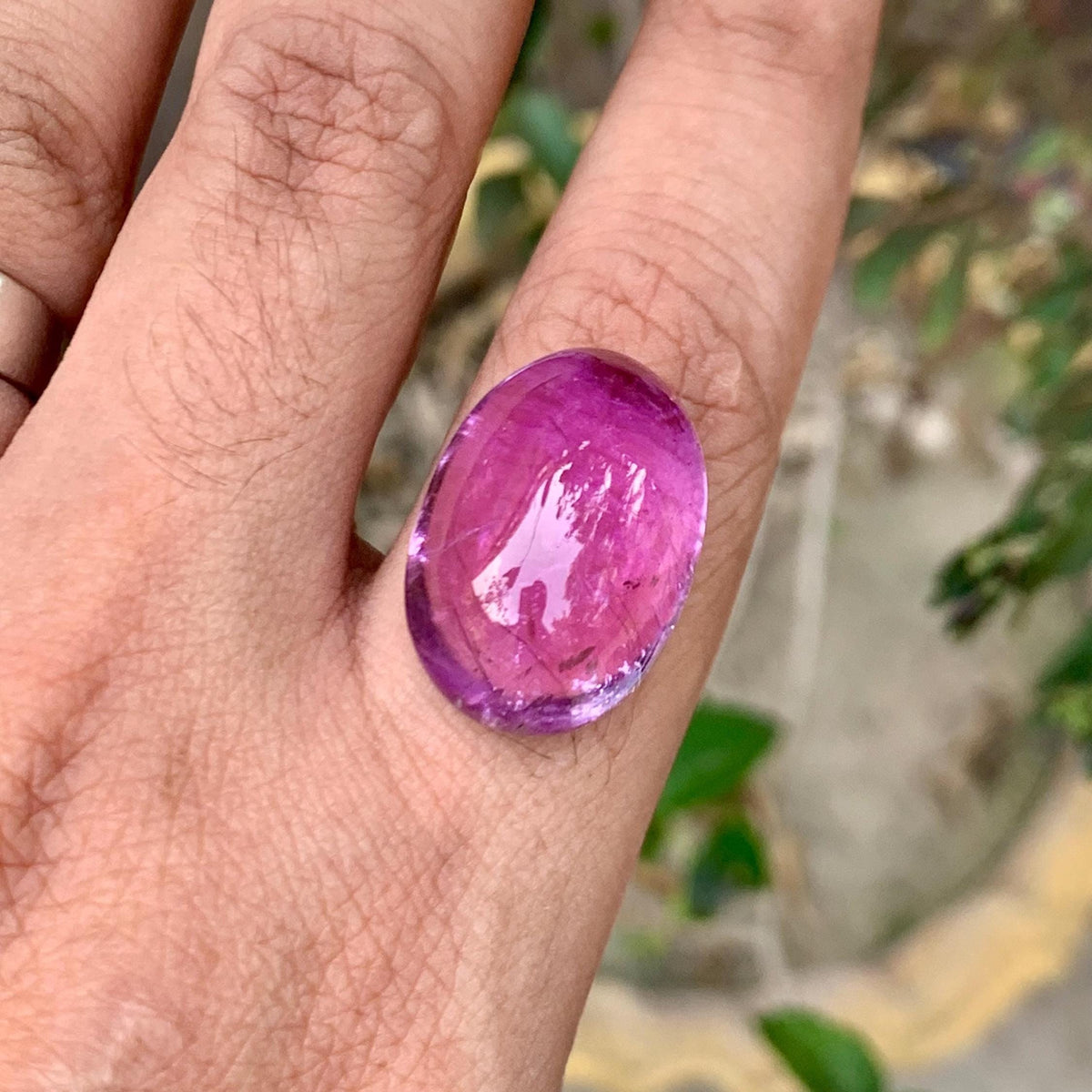 Pink Kunzite 36.55ct Cabochon Loose Gemstone – Pastel Transparent Afghan Spodumene