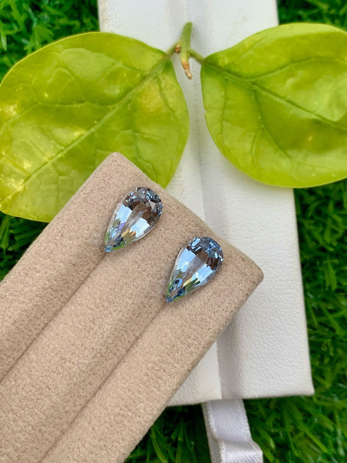 Santa Maria Blue Aquamarine Gemstone Pair: Pear Cut, March Birthstone, 4.20 CT