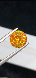 3.30 ct Orange Sphene Gemstone: Round Titanite Stone, August Birthstone