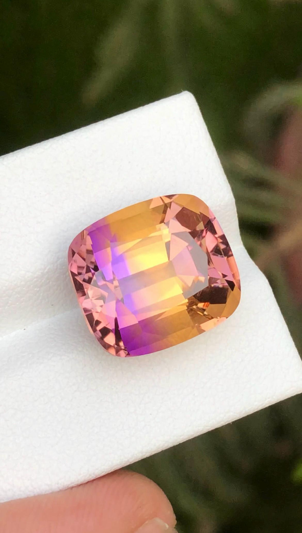 Bi-Color Ametrine 14.40 Ct Cushion Cut – Gemstone from Brazil