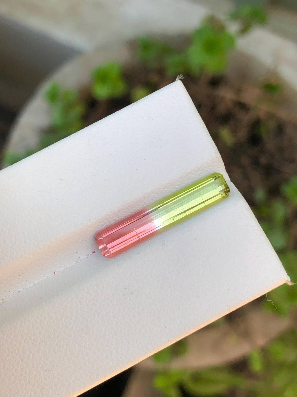 Watermelon Tourmaline Gemstone: Emerald Cut Bi-Color Jewelry Stone, 4.30 CT