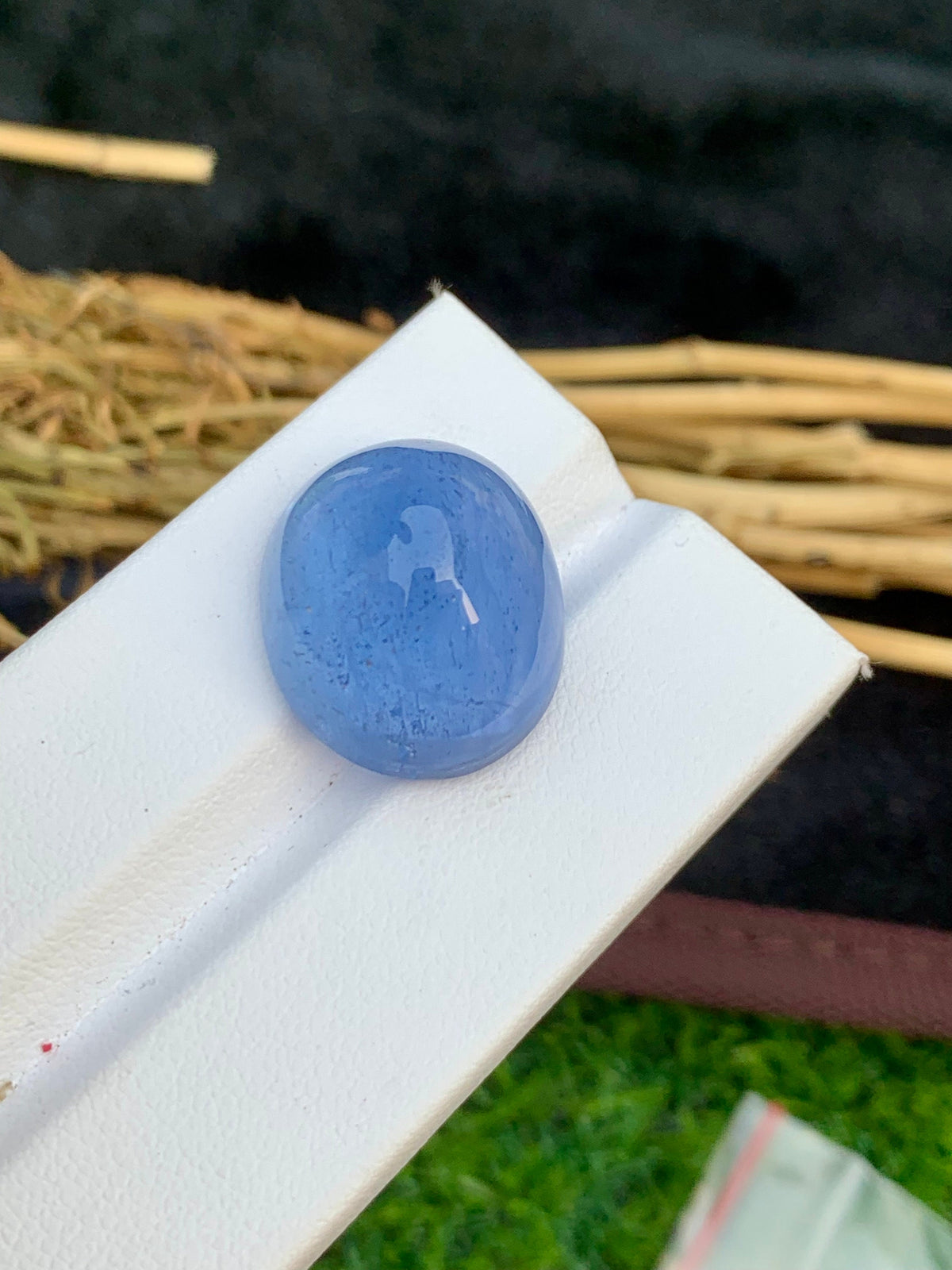 Natural Santa Maria Aquamarine Cabochon: Deep Sky Blue Gemstone (32.40 CT)