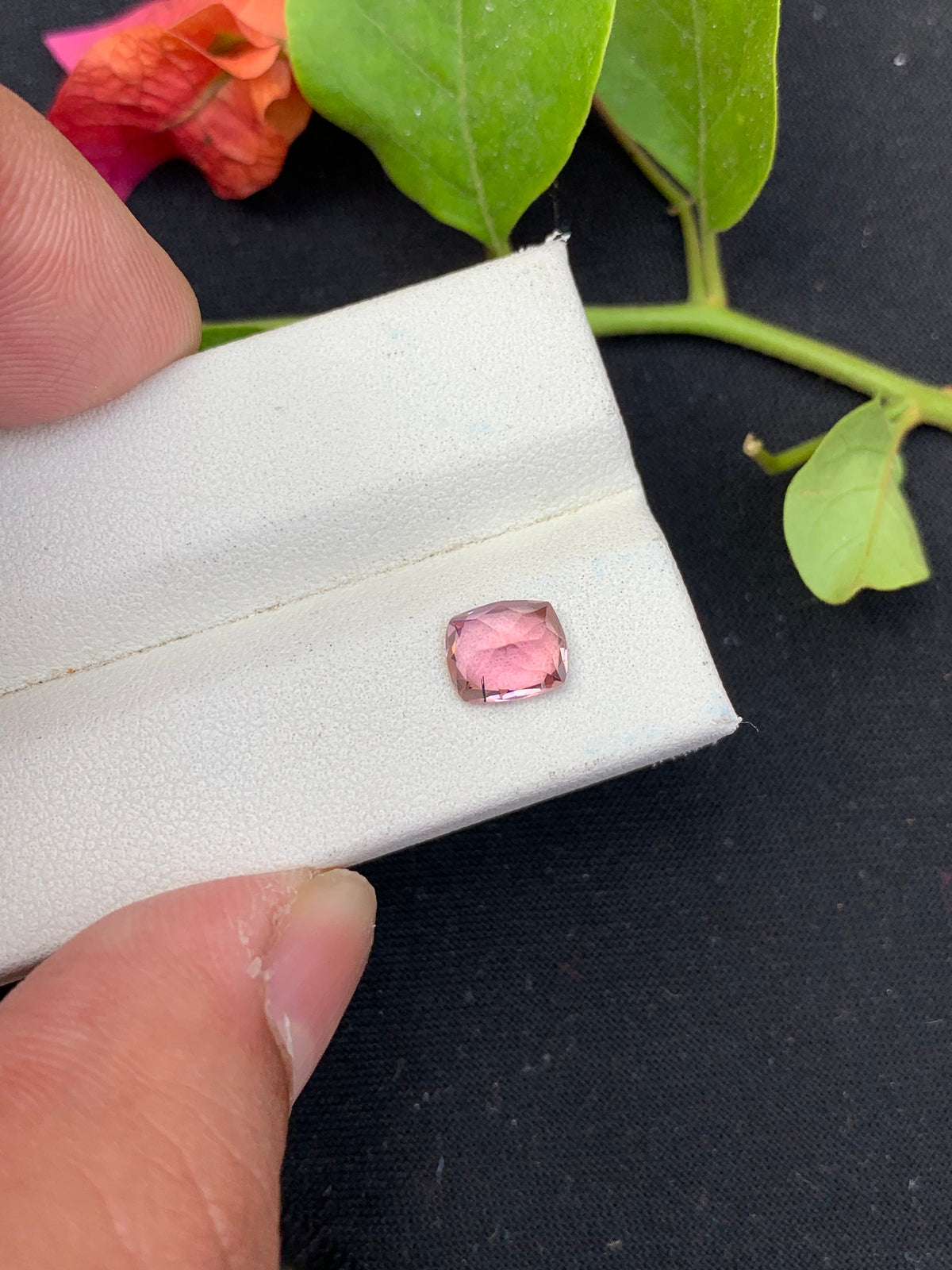 Sweet Pink Tourmaline Gemstone: 1.30 Carat Cushion Cut Loose Gem