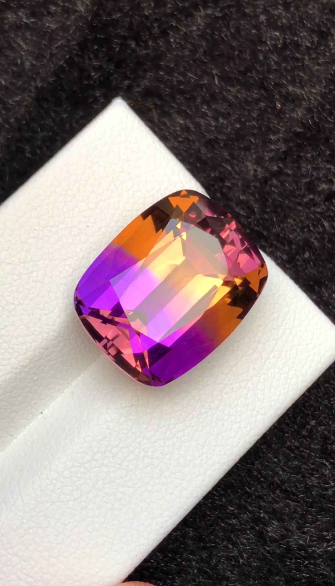 Bi-Color Ametrine 15.80ct Cushion Cut – Gemstone from Brazil