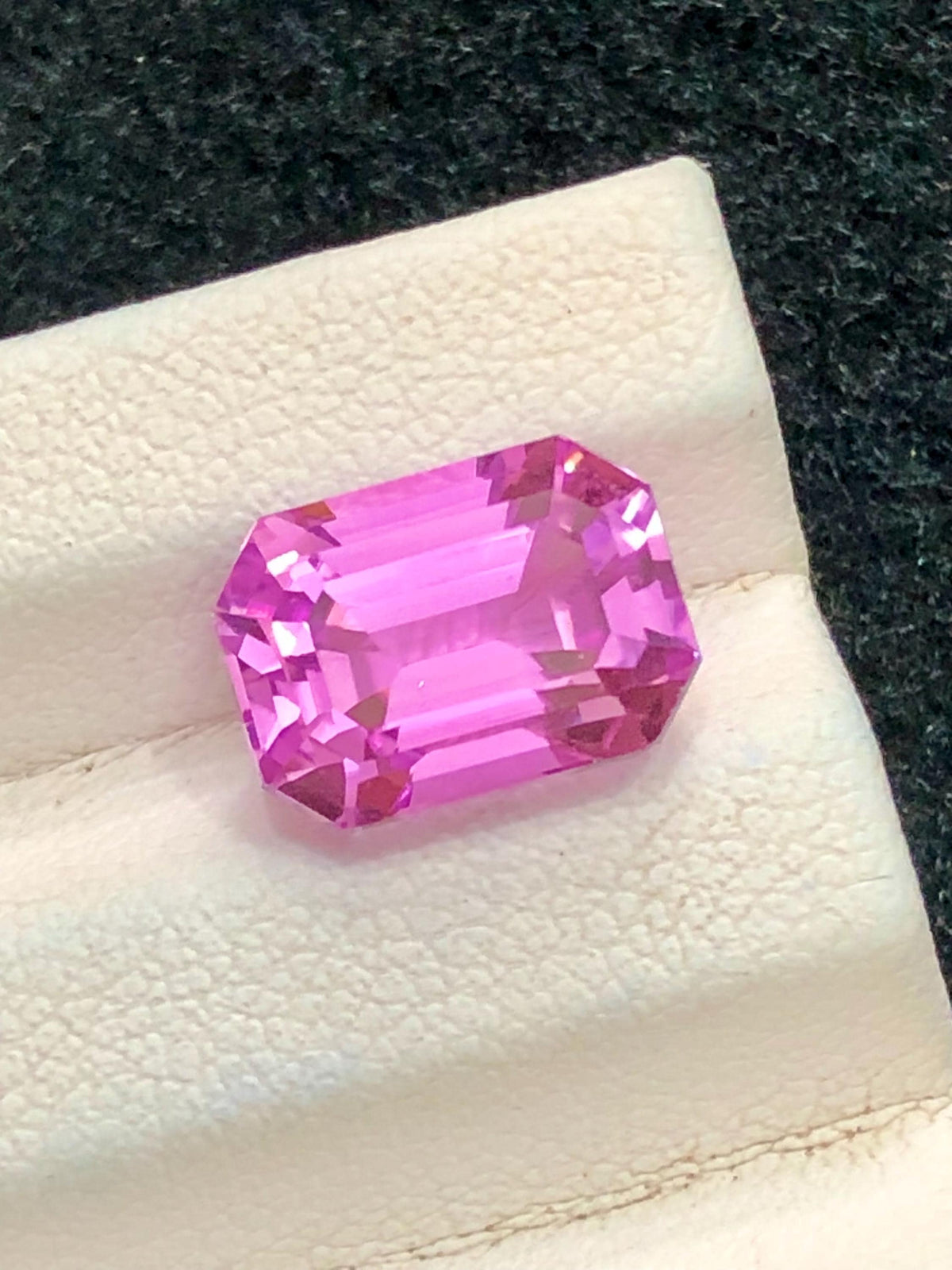 Pink Kunzite 5.50ct Emerald Cut Gemstone from Afghanistan – Bright Blush Pink Sparkling Gem