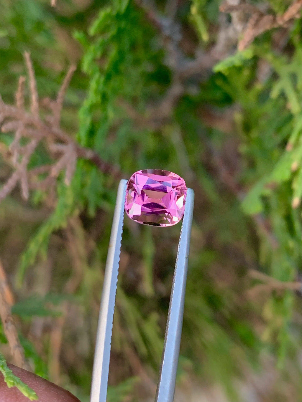 Faceted Pink Tourmaline Stone: 1.90 CT Cushion Cut Gemstone