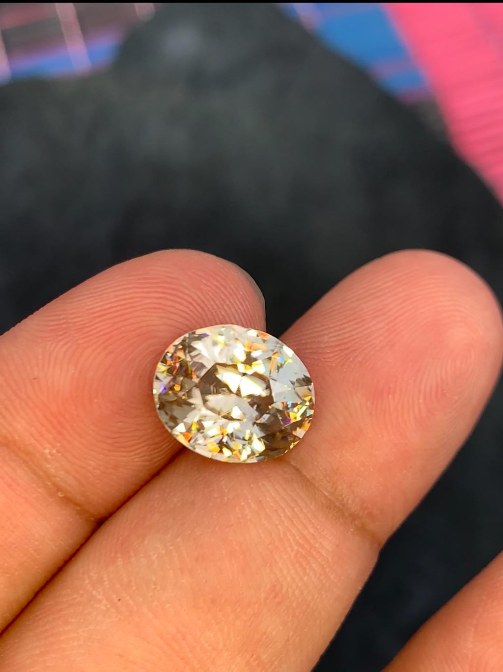 White Zircon 6.65ct Oval Cut Eye-Clean Gemstone from Sri Lanka