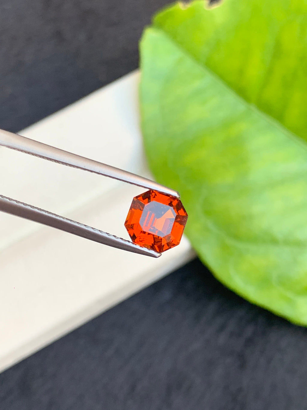 Natural Mandarin Garnet Gemstone: Fanta Color Asscher Cut, 1.50 CT