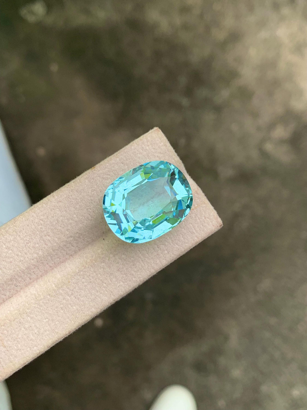 31.69 Carat Aquamarine Gemstone: Cushion Cut, Blue Beryl From Brazil