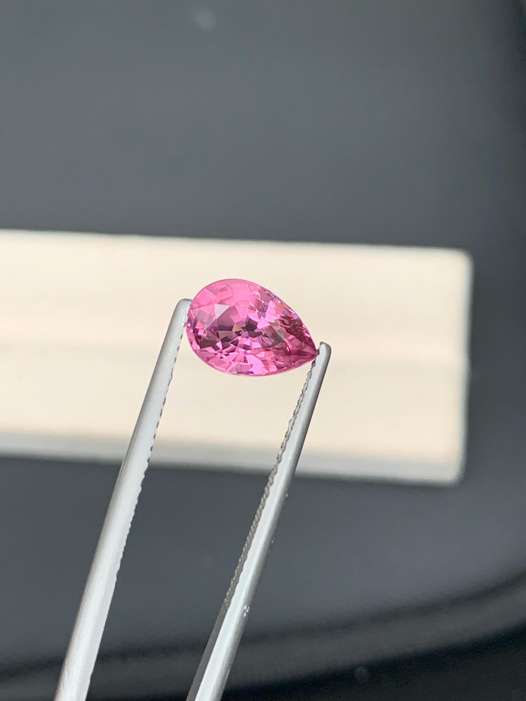 Mahenge Spinel Gemstone: Vivid Pinkish-Red Pear Cut, 2.32 CT