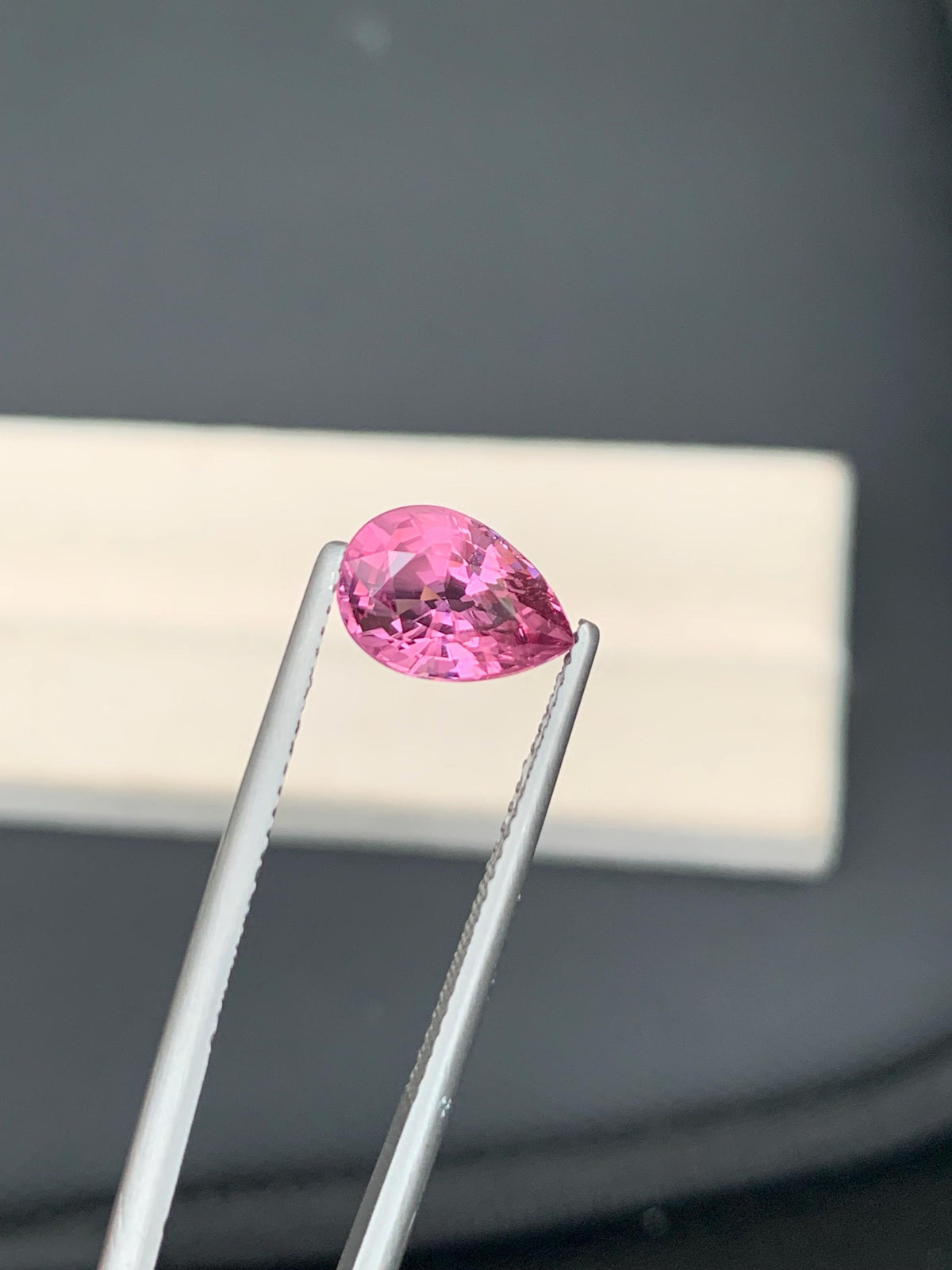 Mahenge Spinel Gemstone: Vivid Pinkish-Red Pear Cut, 2.32 CT