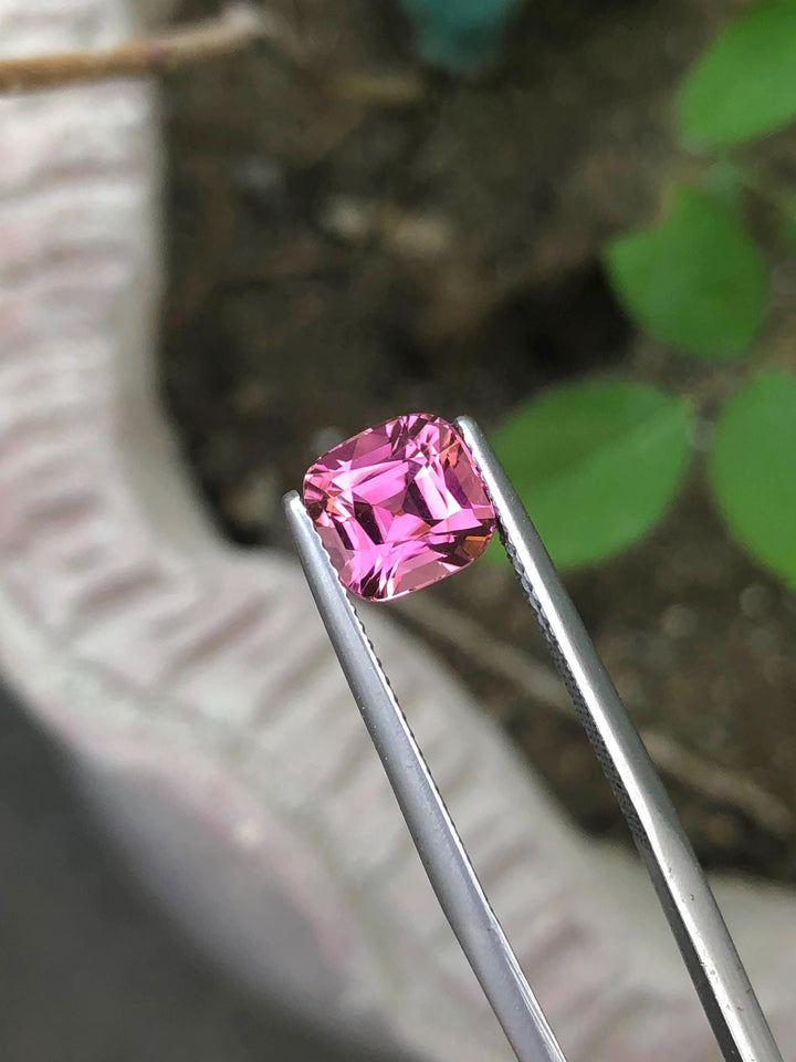 Natural Pink Tourmaline Gemstone: 2.45 CT Cushion Cut Ring Stone