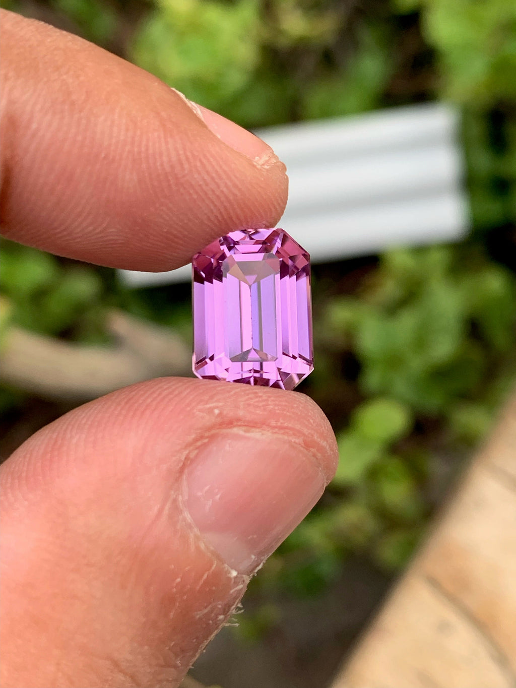 Lavender Pink Kunzite Gemstone: Emerald Cut, 6.60 CT Loose Stone