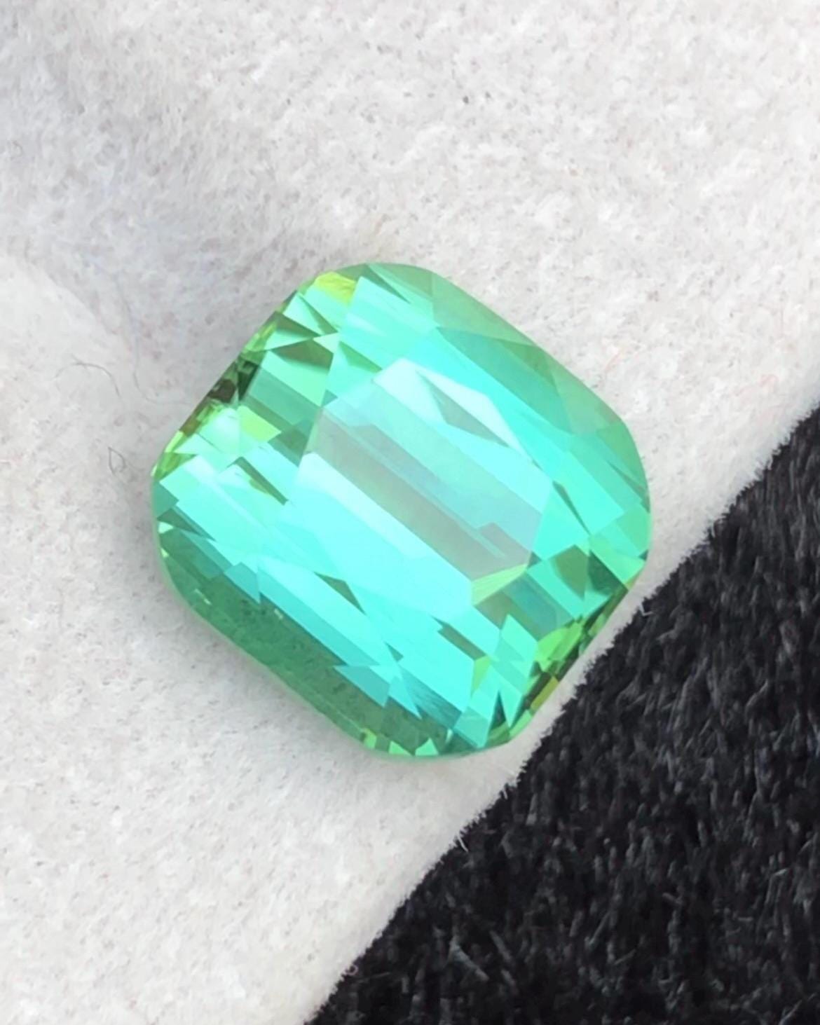 Natural Blue Green Tourmaline Gemstone Cushion Cut - 4.80 Carat From Afghanistan