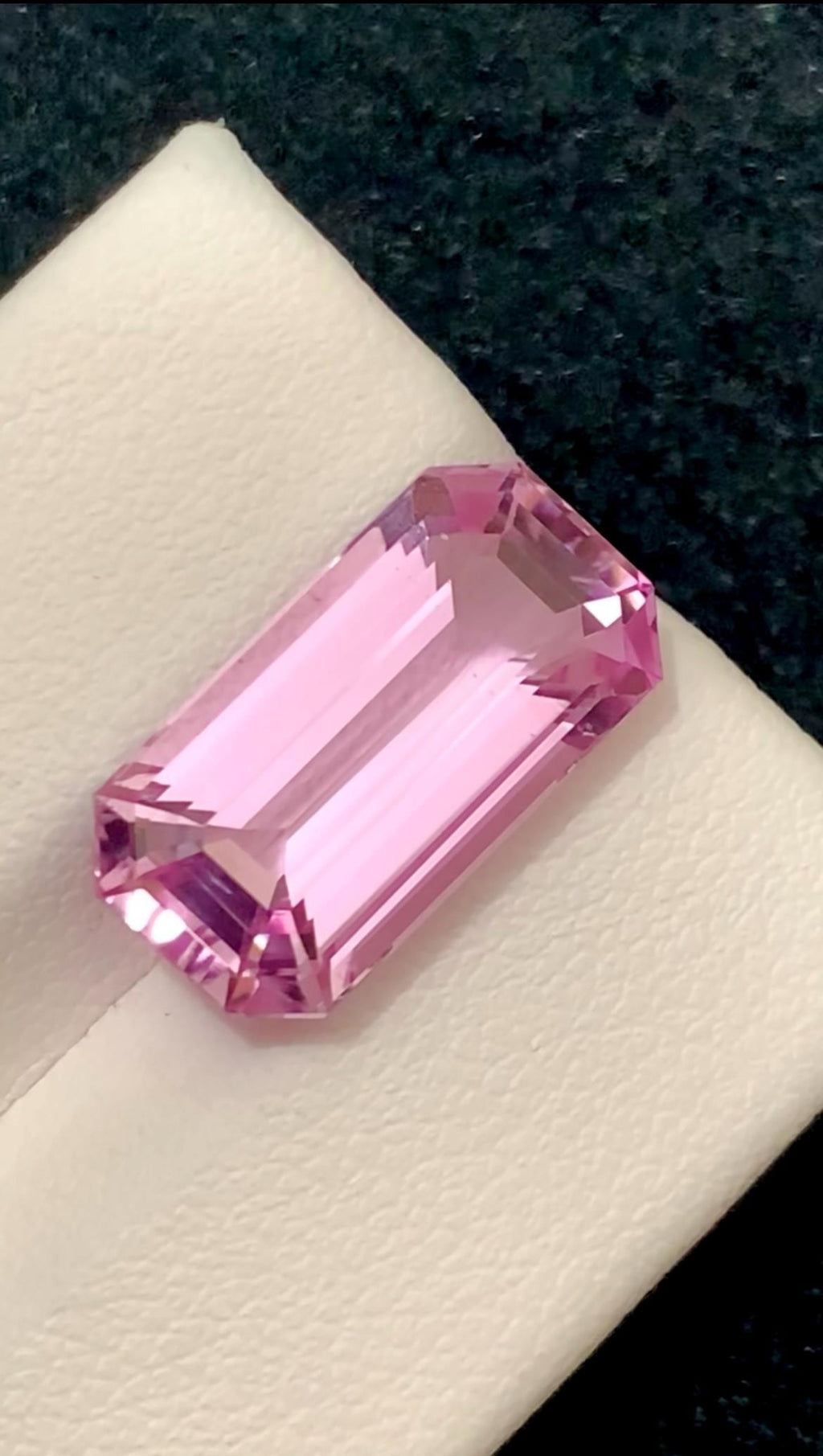 Pink Kunzite 9.30 Carat Elongated Emerald Cut Gemstone from Nuristan Afghanistan