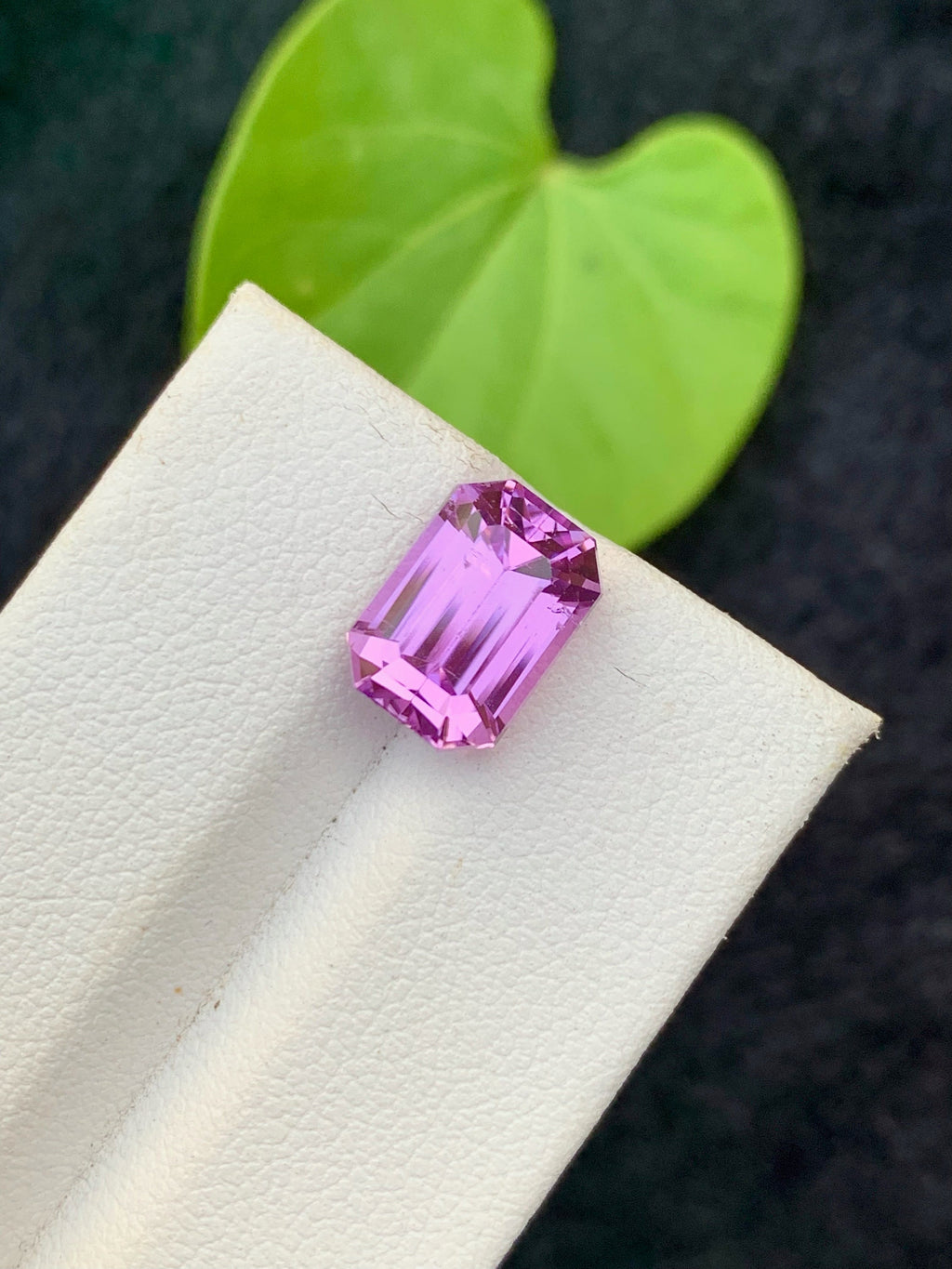 5.35 CT Emerald Cut Pink Kunzite Gemstone: VVS Afghanistan Origin