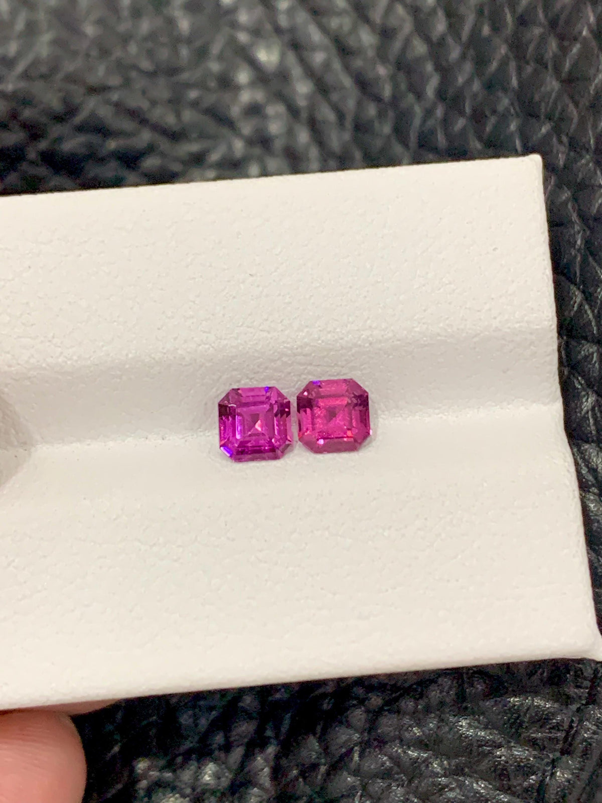 Malaya Garnet Pair 1.25ct Emerald Cut | Vibrant Peach-Pink Matching Set