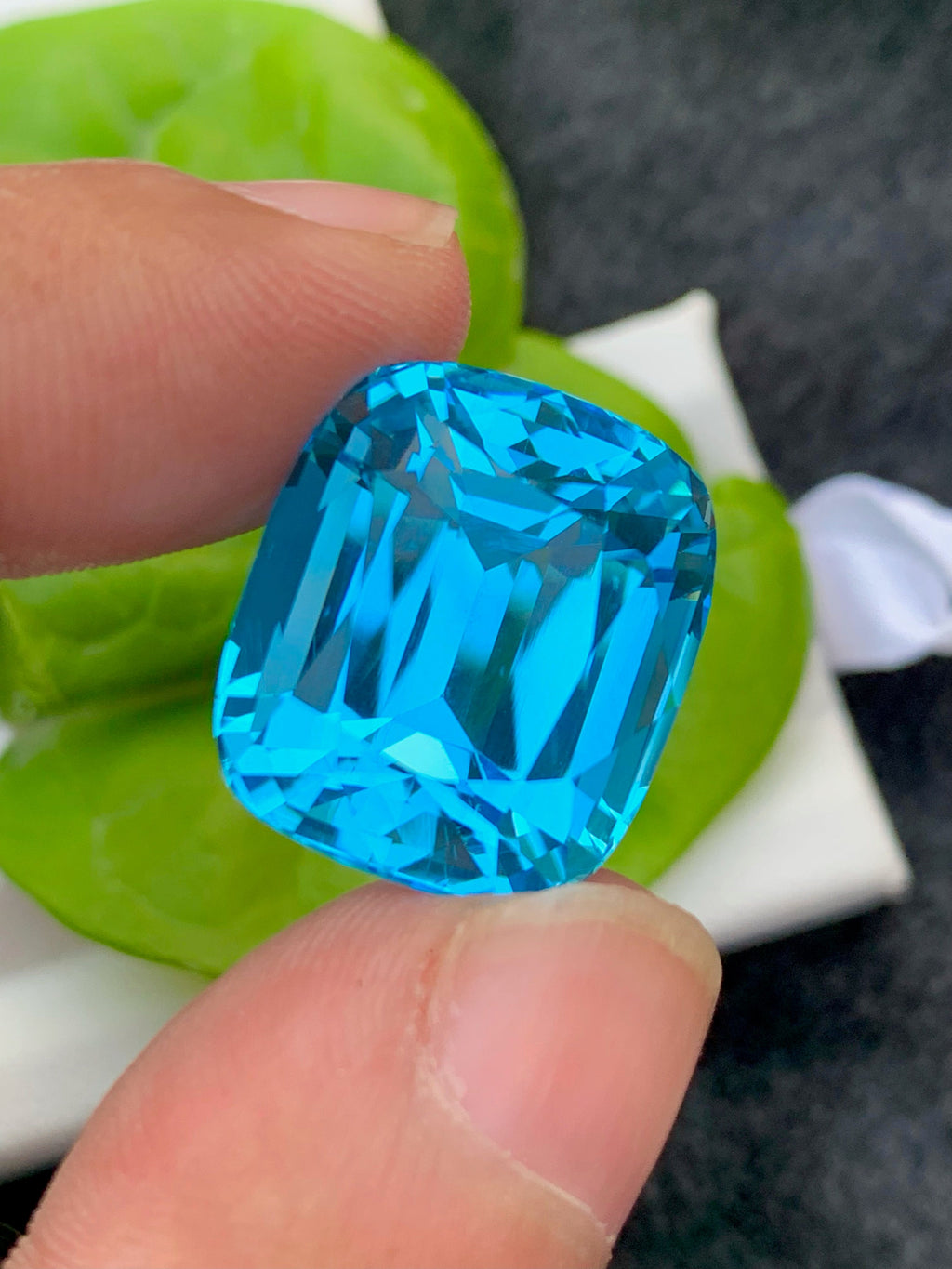 33.90 Ct Cushion Cut Swiss Blue Topaz: Loose Gemstone