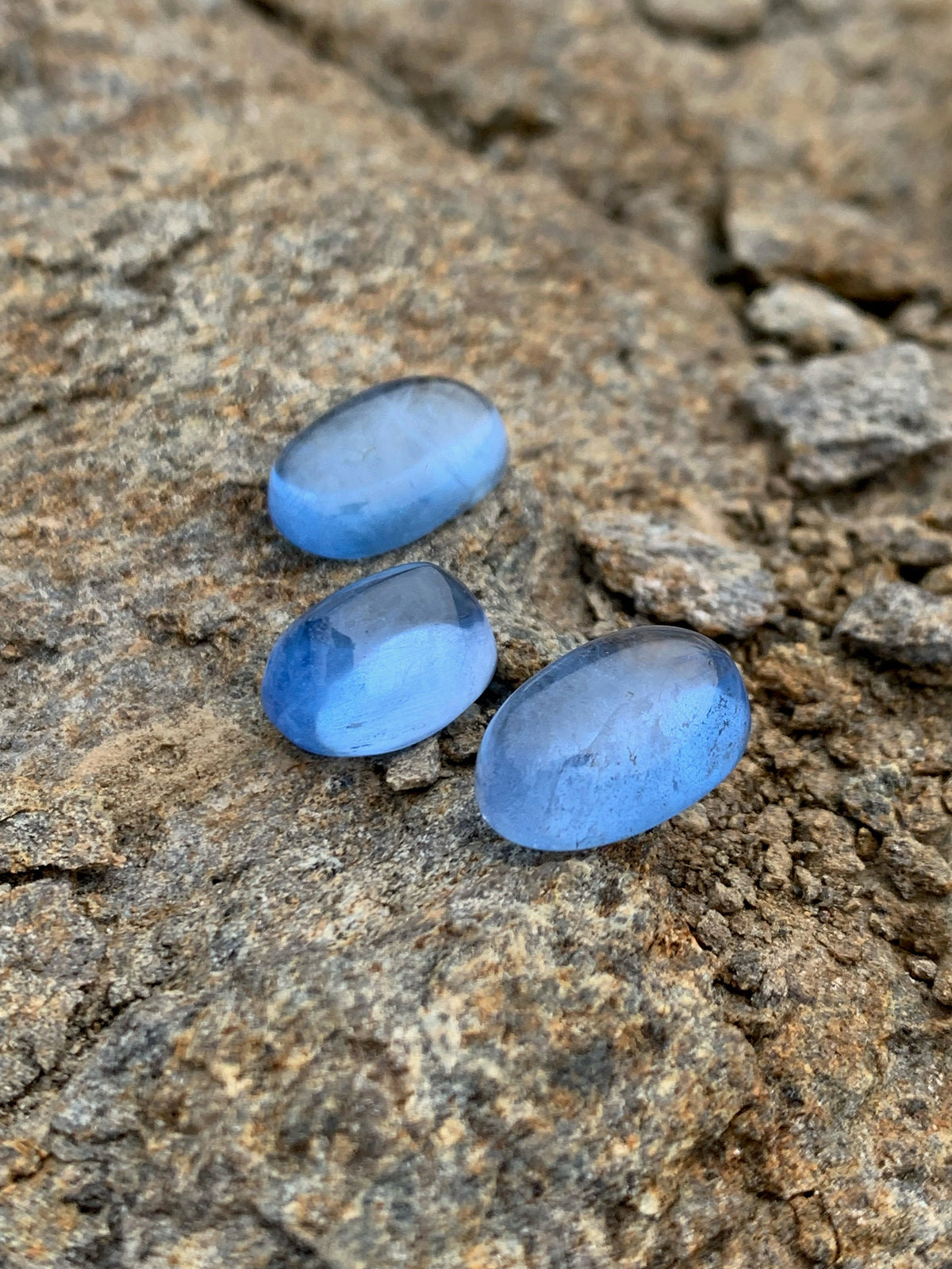 Pure Blue Color Aquamarine Beryl Cabochon Gemstones matching set - 34.30 Carats
