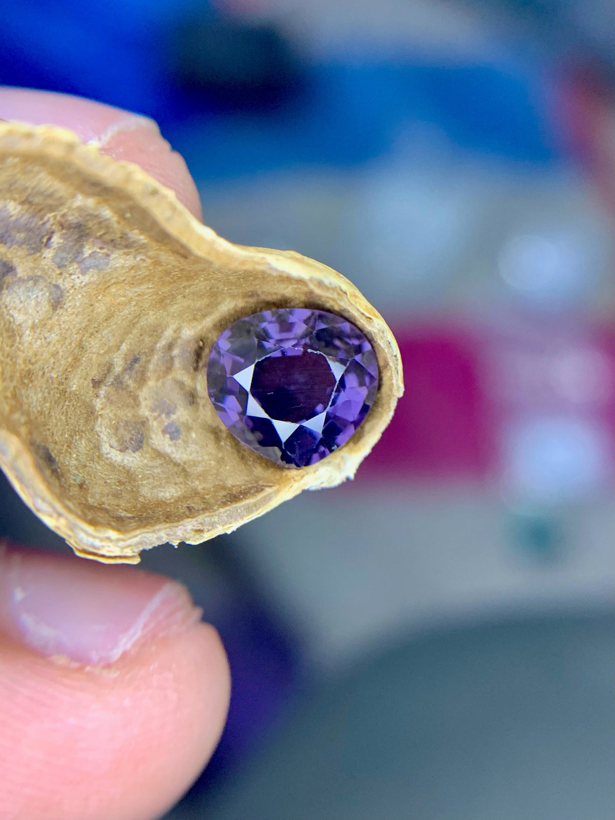 1.65 CT Bluish Purple Spinel Gemstone: Pear Cut, Afghanistan Origin