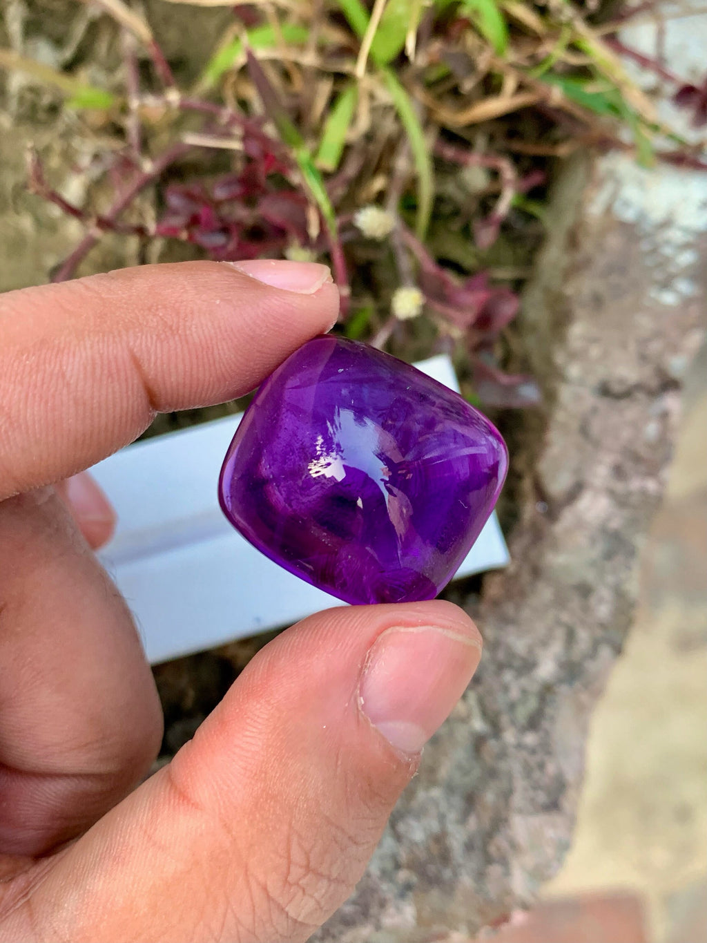 Deep Purple Amethyst Sugarloaf Cabochon: 83.90 Carat Gemstone