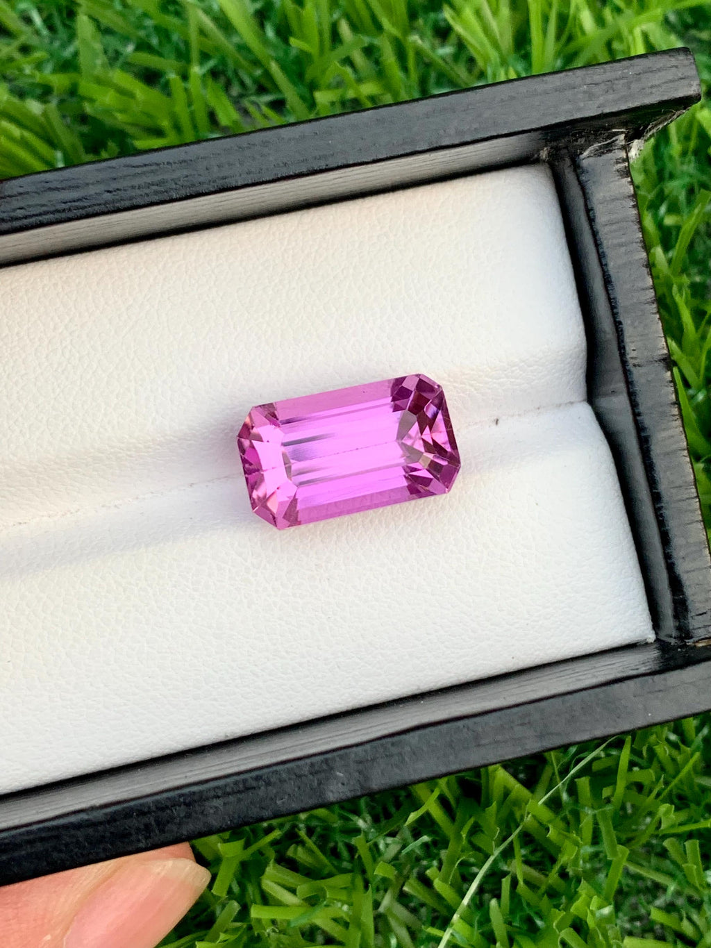 Emerald Cut Pink Kunzite Gemstone: 11.50 Carat, Afghanistan Origin