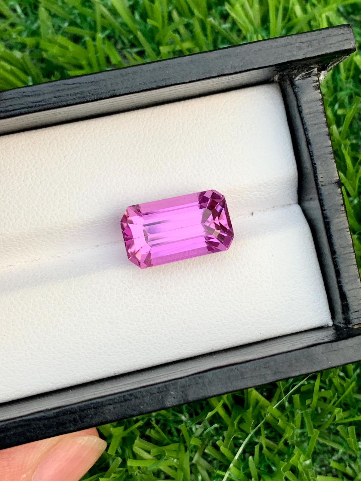 Emerald Cut Pink Kunzite Gemstone: 11.50 Carat, Afghanistan Origin