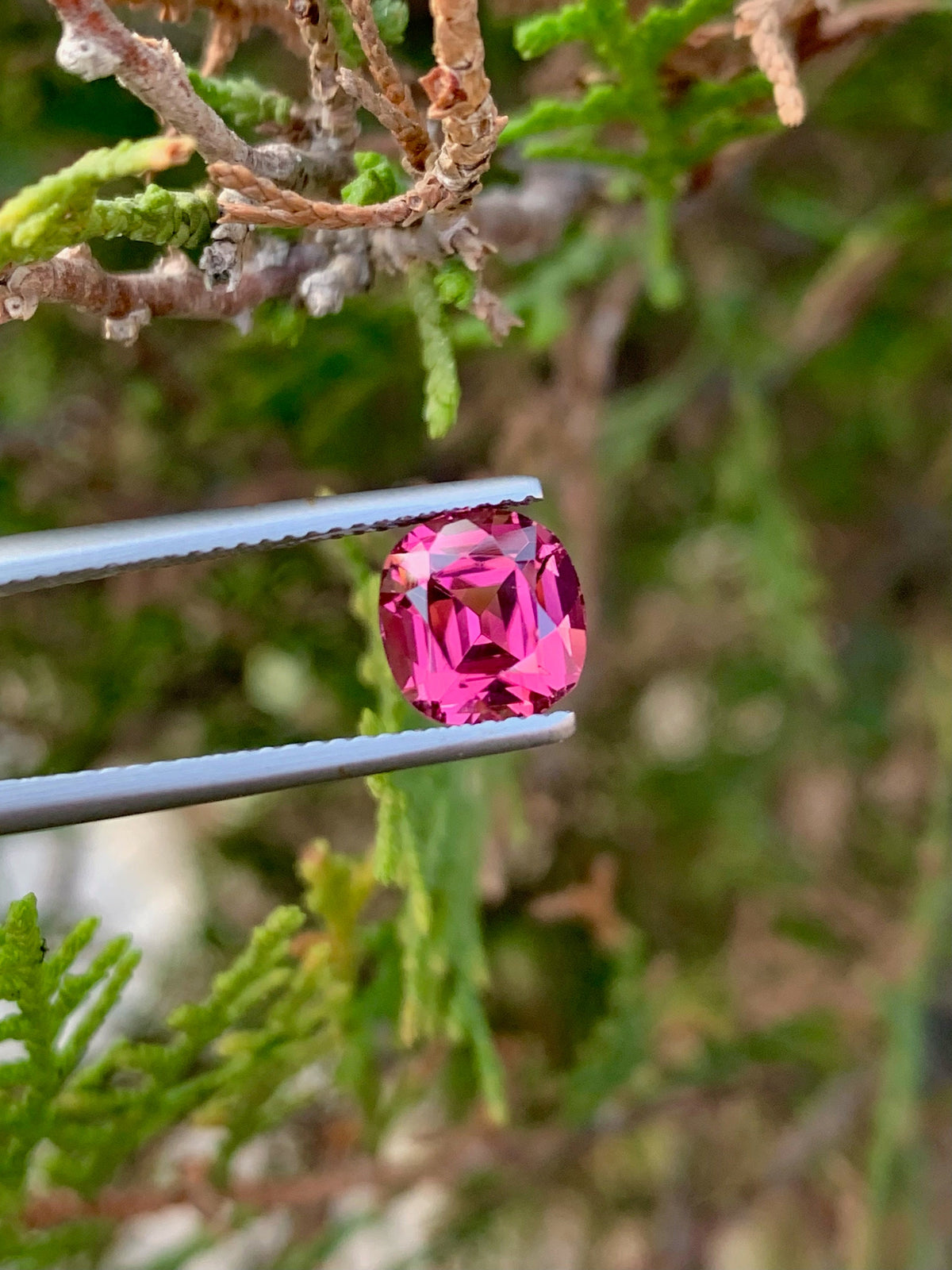 Pink Tourmaline Gemstone: 2.80 CT Faceted Cushion Cut, October Birthstone