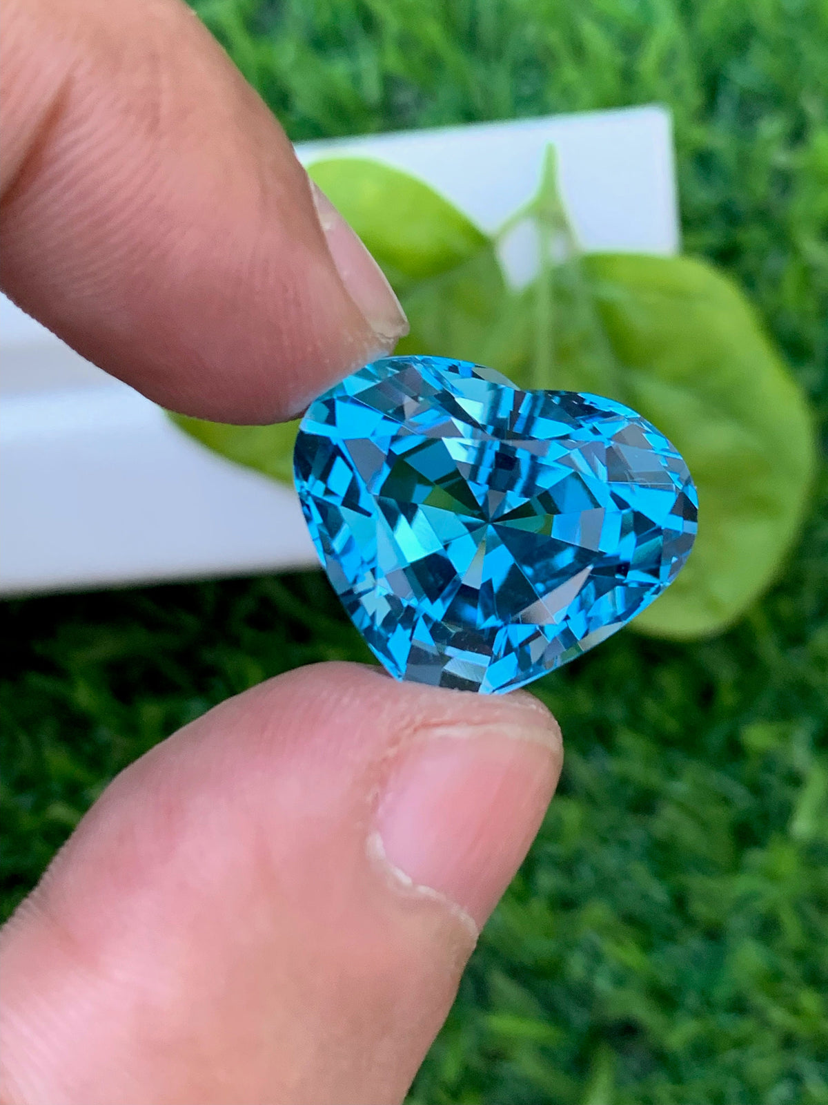 Heart Swiss Blue Topaz Gemstone: Faceted Loose Stone, 21.85 CT