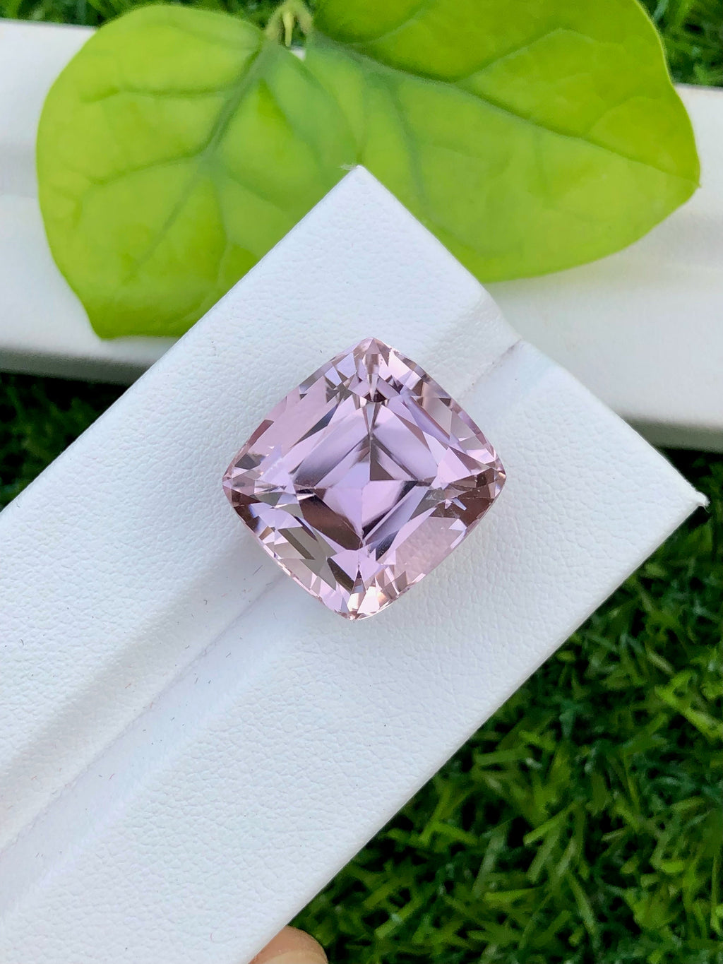 Peach Pink Kunzite Gemstone: Faceted Cushion Cut, 26.25 CT