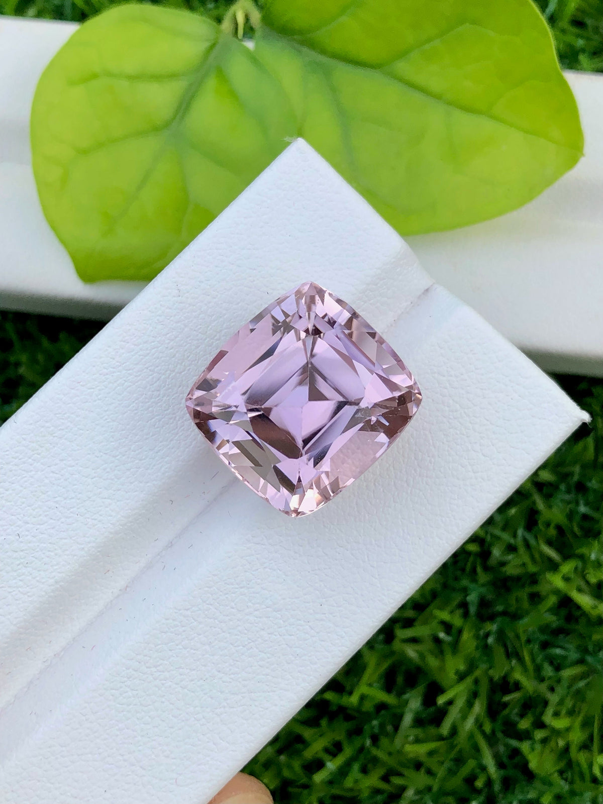 Peach Pink Kunzite Gemstone: Faceted Cushion Cut, 26.25 CT