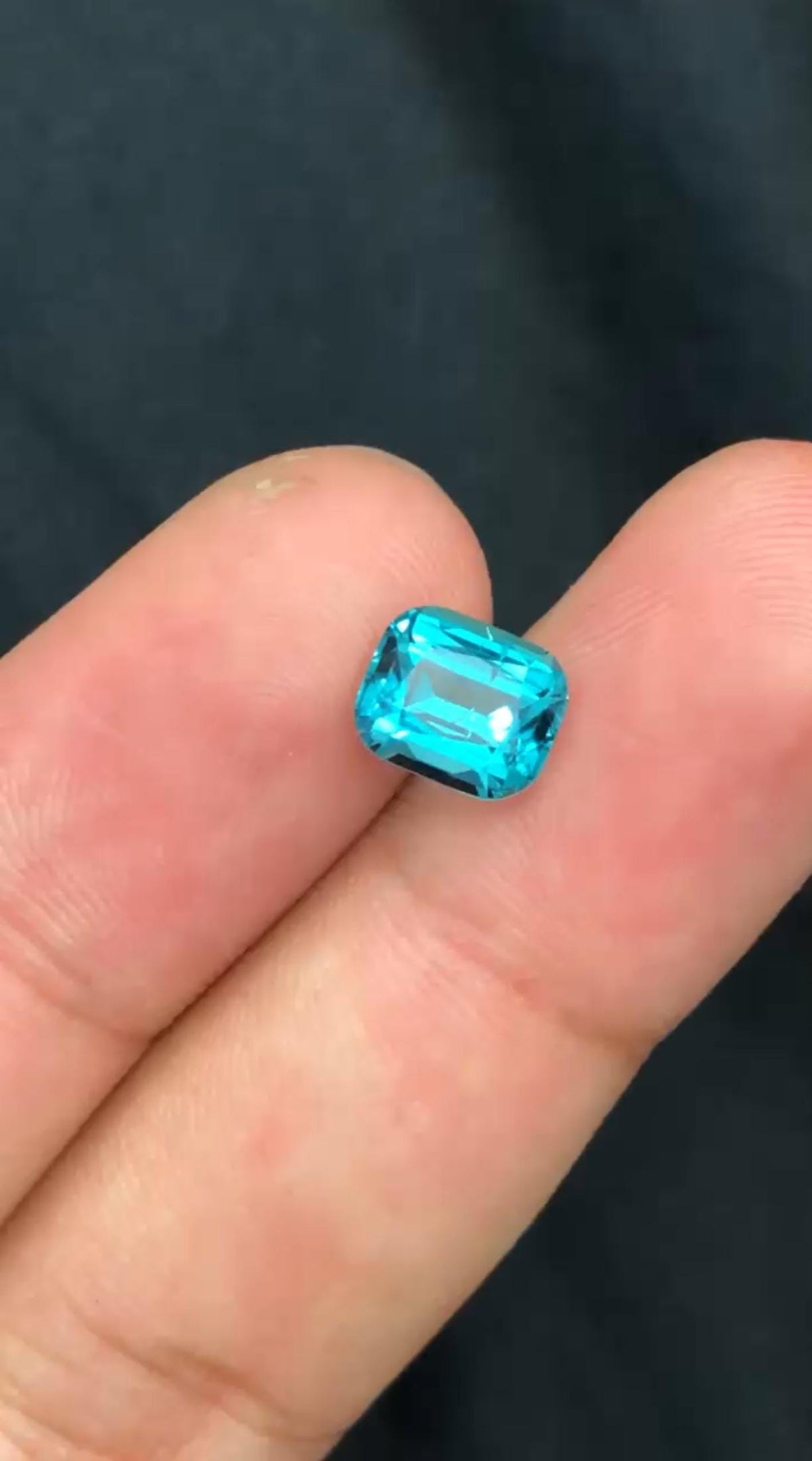Neon Blue Tourmaline 2.25 Carat Cushion Cut Eye Clean Loose Gemstone from Afghanistan