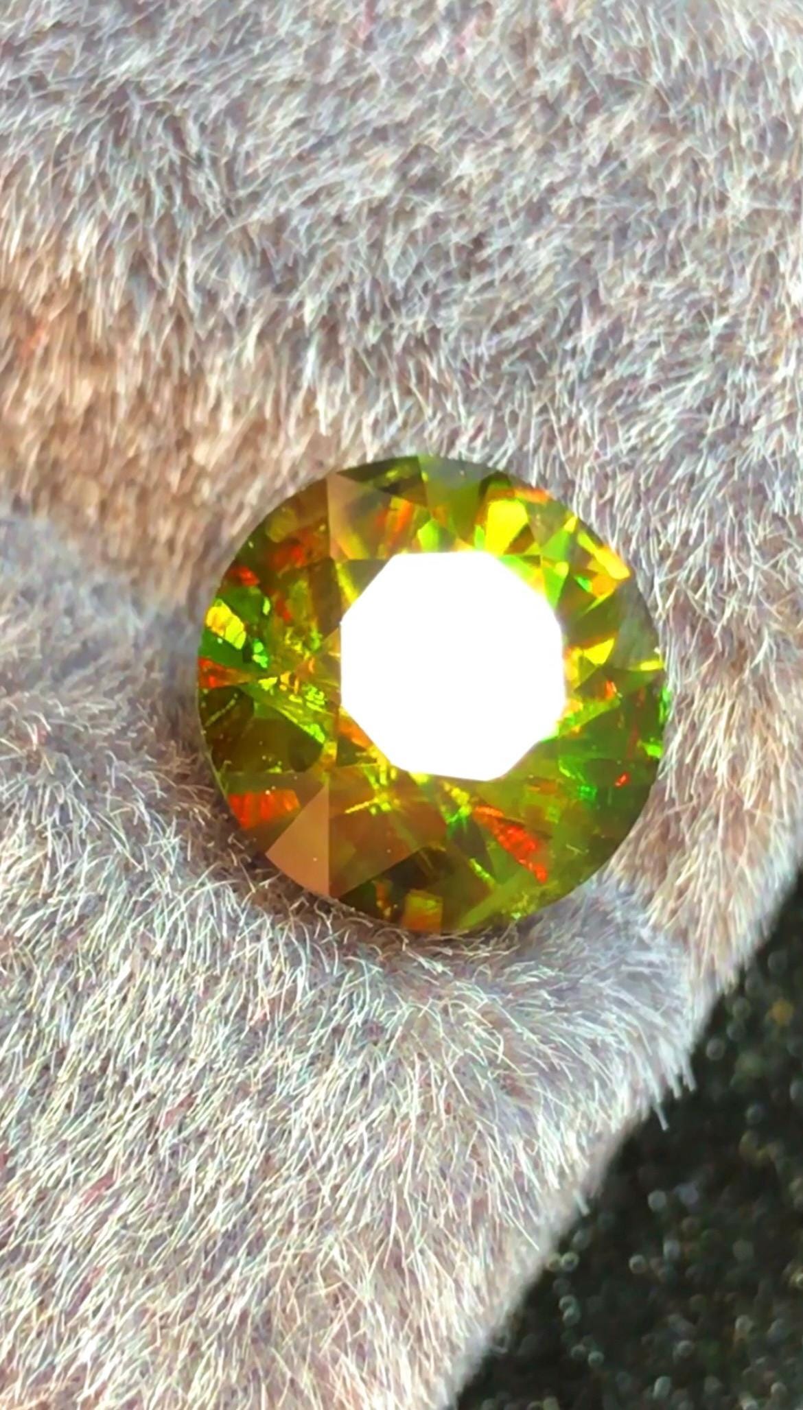 Green Sphene 3.15 ct Round Cut Green Gemstone from Skardu Pakistan