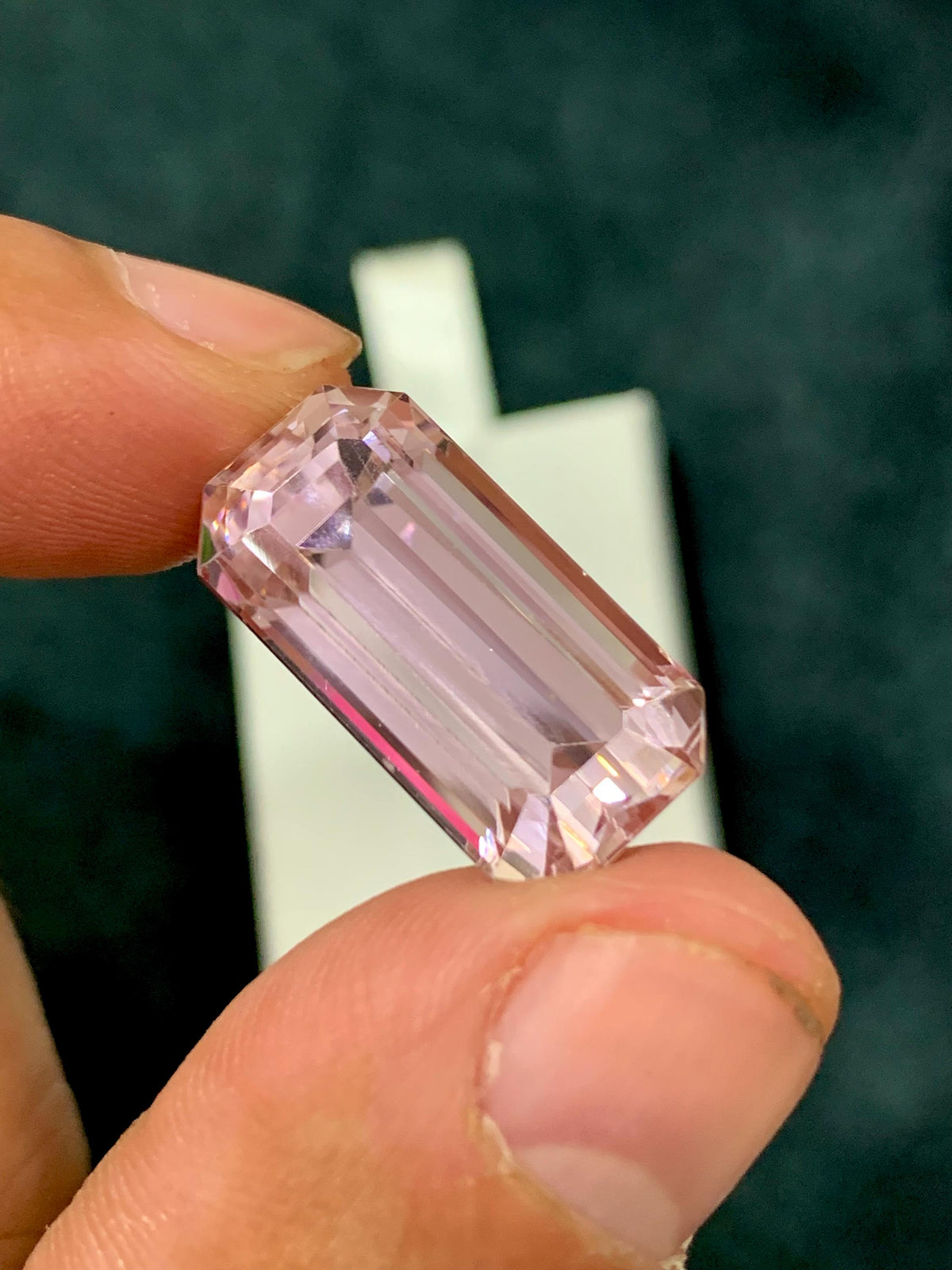 Pink Kunzite 20.85 Carat Octagonal Emerald Cut Gemstone from Afghanistan