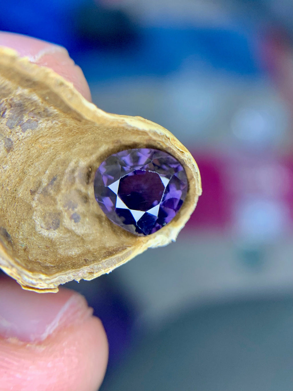 1.65 CT Bluish Purple Spinel Gemstone: Pear Cut, Afghanistan Origin