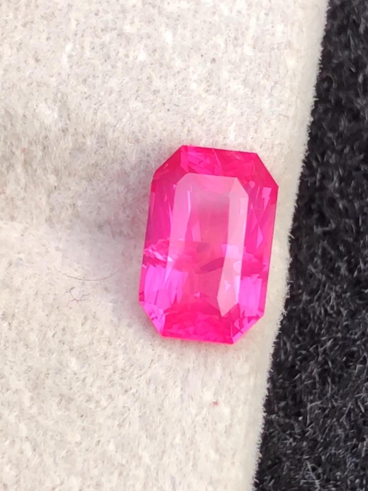 Mahenge Spinel 1.35ct Octagon Cut – Vivid Pink With Certificate