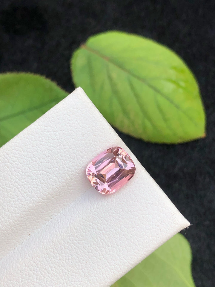 Natural Carnation Pink Tourmaline Gemstone: Cushion Cut, Afghanistan Origin
