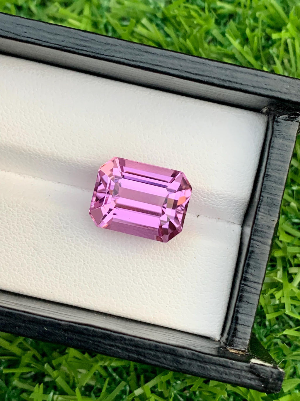 Vivid Pink Kunzite Gemstone: 13.80 Carat Emerald Cut, Afghanistan